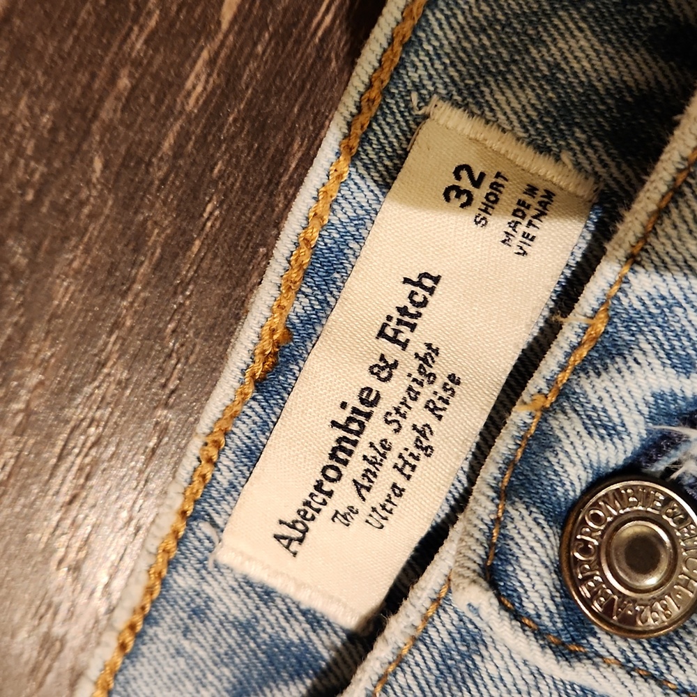 ❤️ ABERCROMBIE & FITCH ANKLE STRAIGHT ULTRA HIGH RISE JEANS, 14S (32 SHORT) - Picture 6 of 8